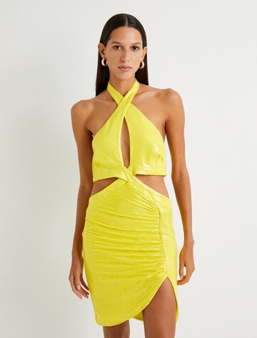 Koton Cocktail Dress in Yellow: front