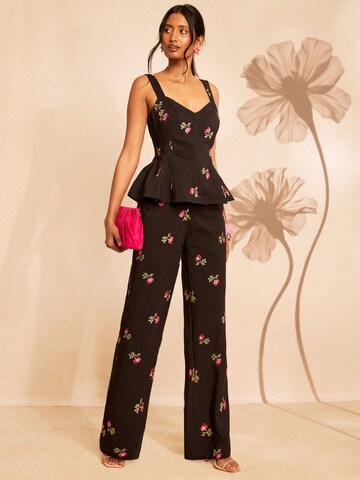Top di love & roses in nero