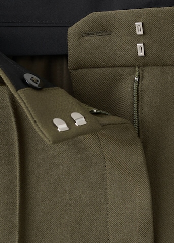 MANGO Wide leg Pleated Pants 'Paris' in Green