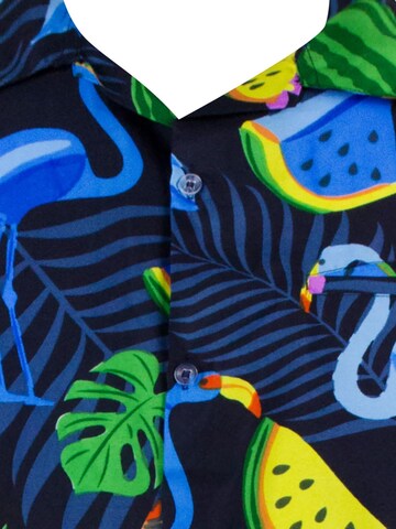 King Kameha Shirt 'Flamingo Melon' in Blue