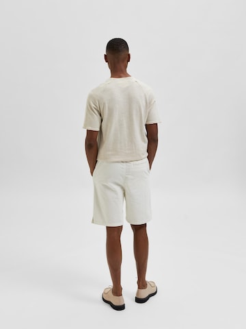 SELECTED HOMME Loose fit Pants 'Ashford' in White