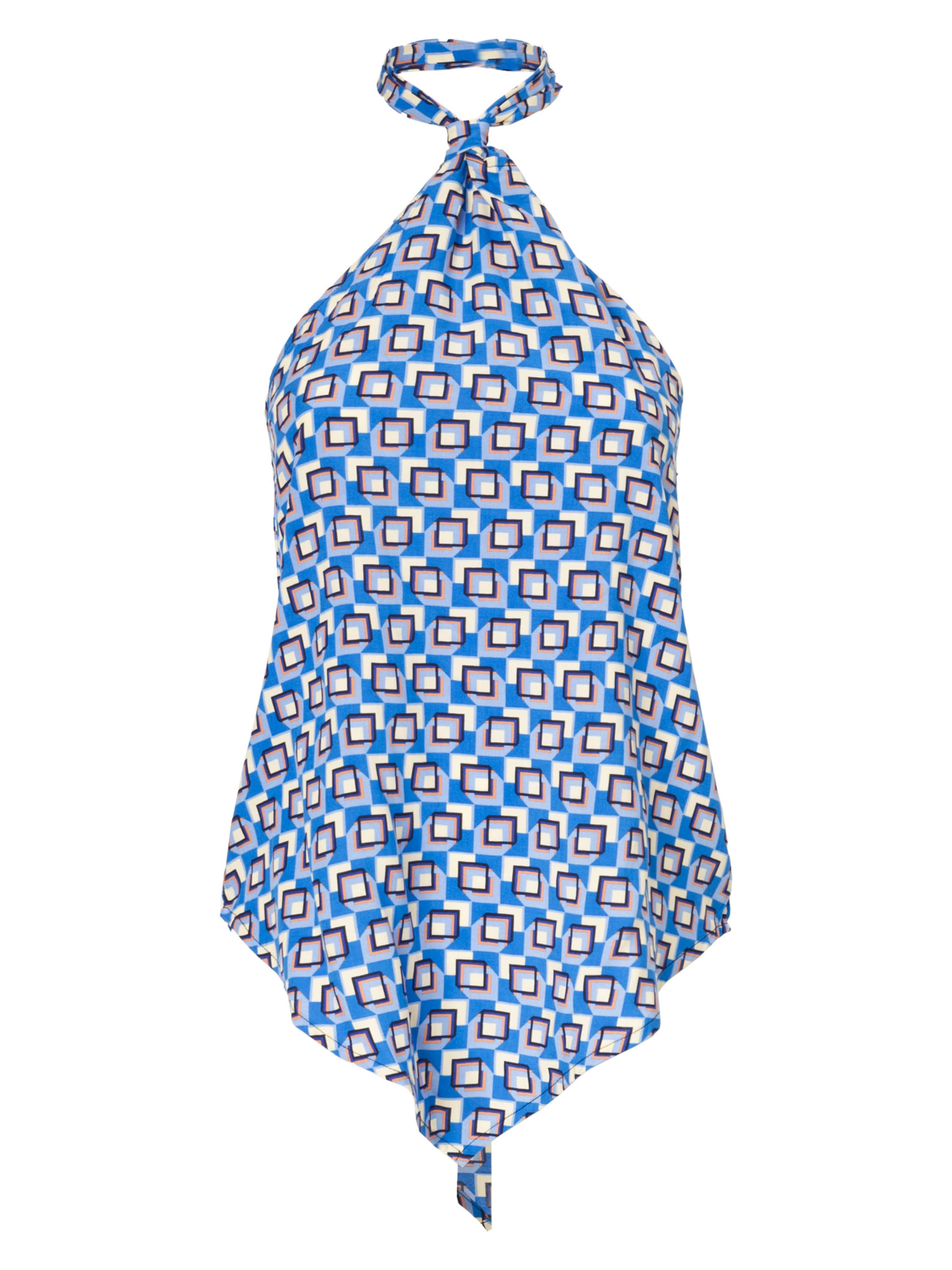 Top de la Influencer pe albastru: față