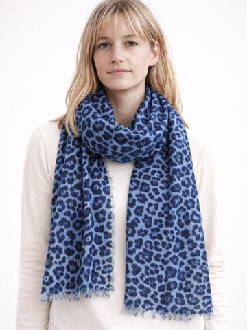 COLLEZIONE ALESSANDRO Scarf 'Leo Print' in Blue: front