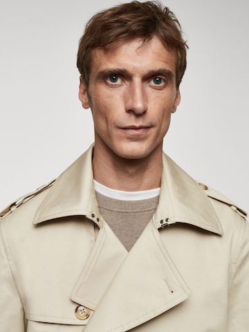 MANGO MAN Between-Seasons Coat in Beige