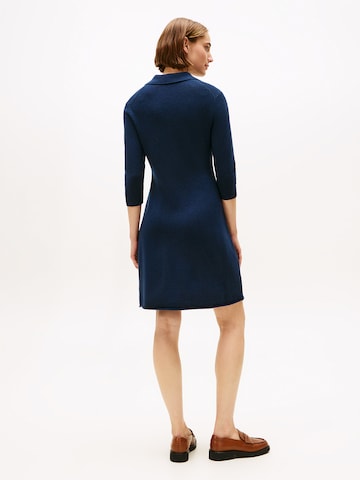 TOMMY HILFIGER Pletena obleka | modra barva