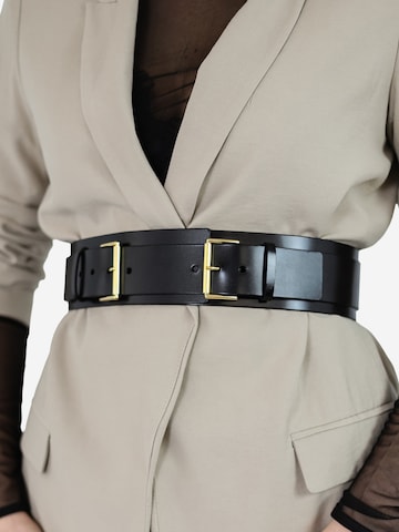 Haute Cuir Bælte 'Double Buckle' i sort