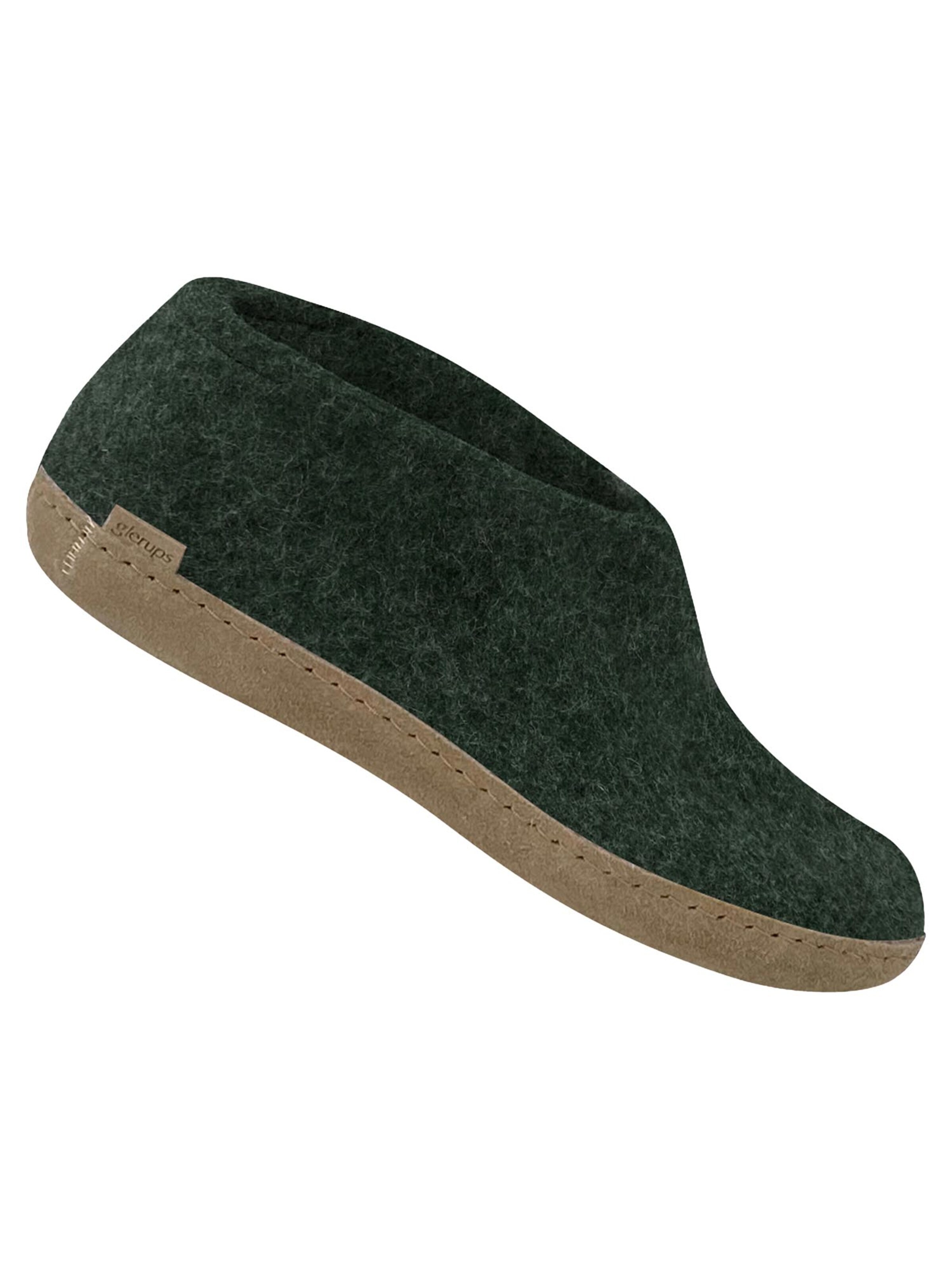 Glerups Slipper 'Ledersohle' in Green
