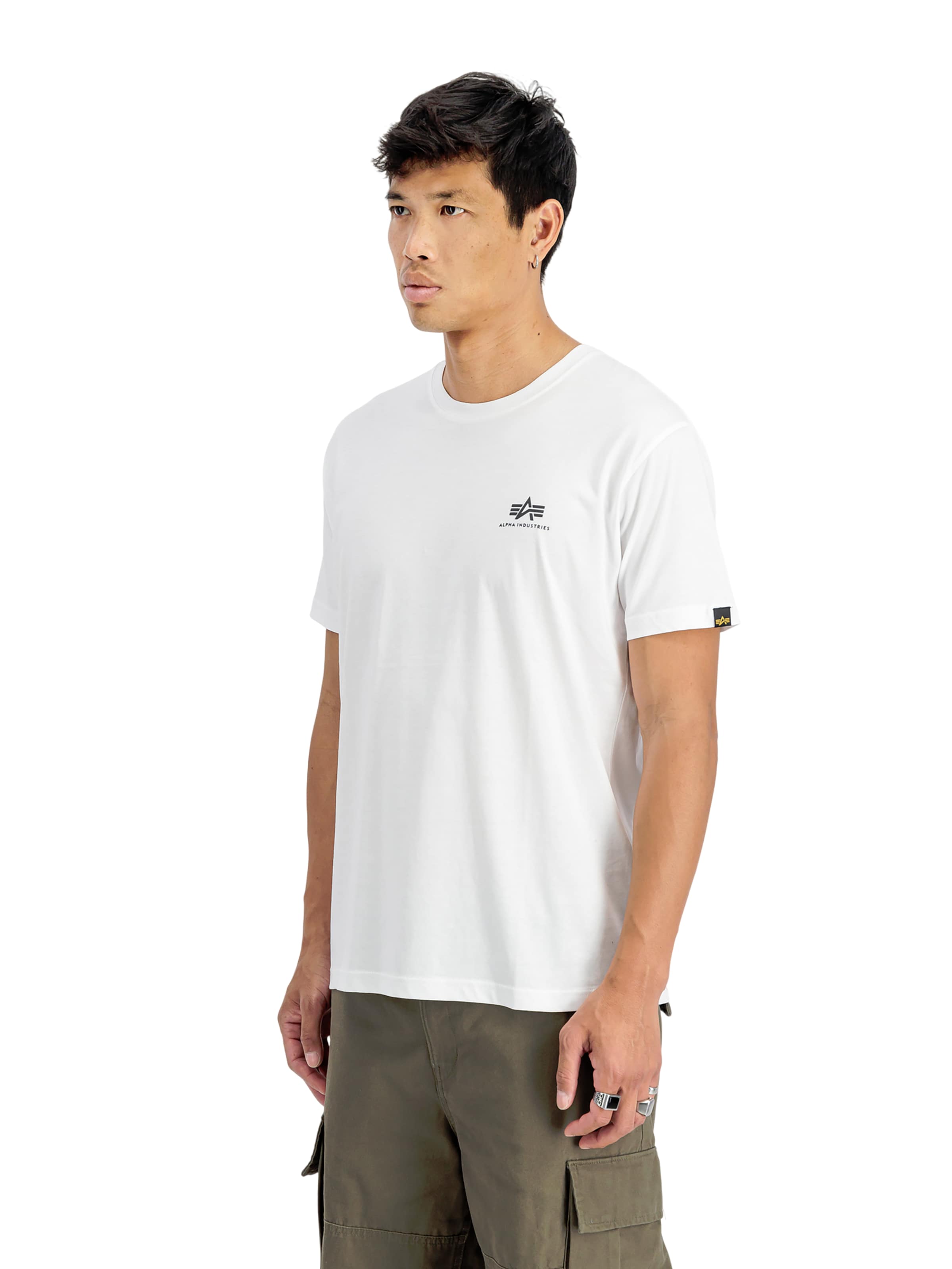 ALPHA INDUSTRIES Shirt 'Basic Small Logo'‌‌ in Weiß
