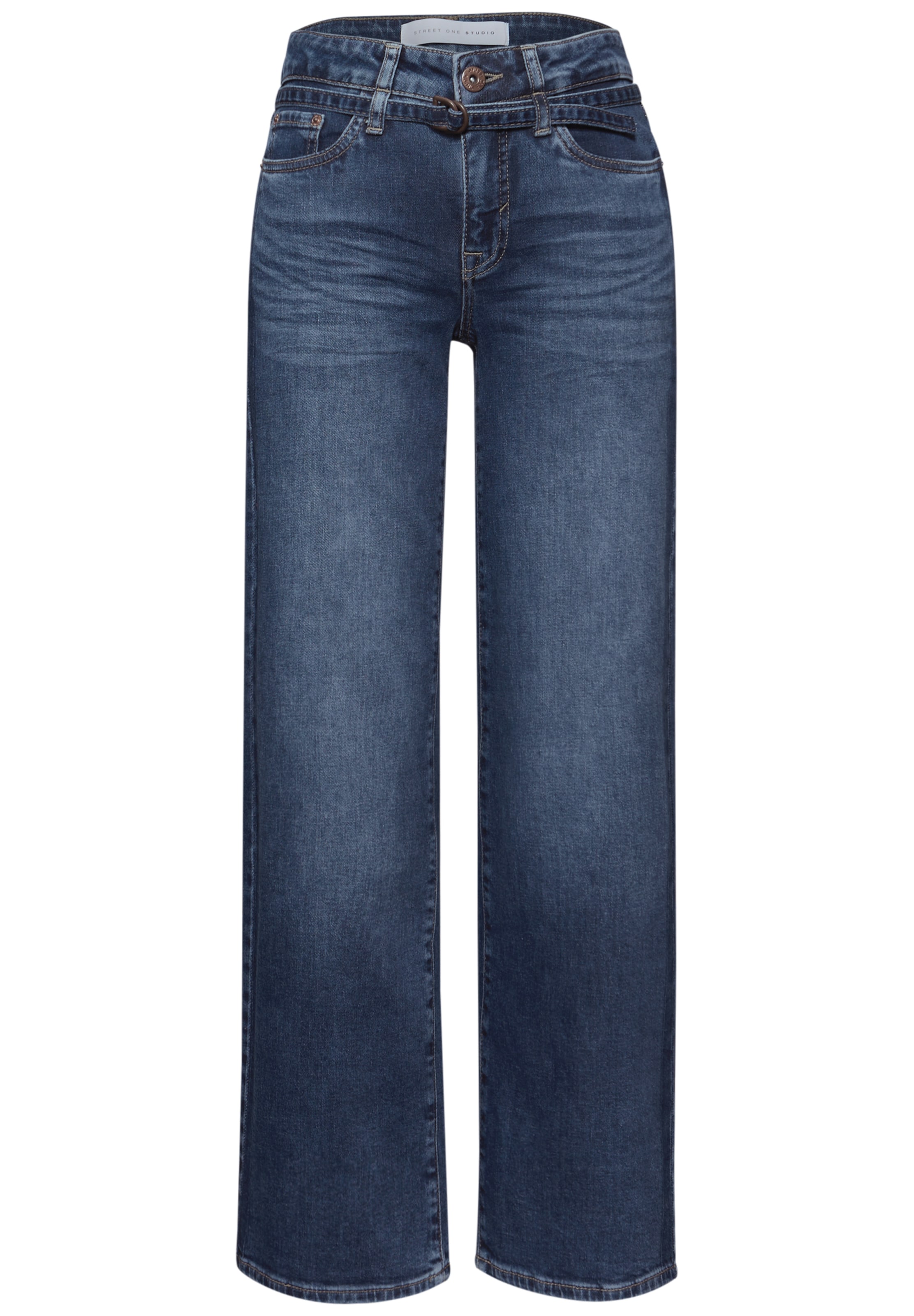 Street One Studio Wide Leg Jeans in Blau: Vorderseite