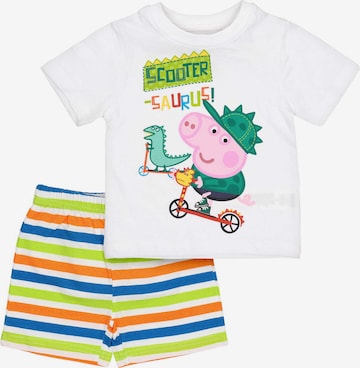 Peppa Pig Schlafanzug in Weiß: Vorderseite