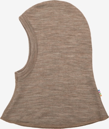 JOHA Beanie 'Schalmütze Merinowolle/Seide' in Beige: front