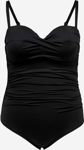 ONLY Carmakoma Bustier Badpak in Zwart: voorkant