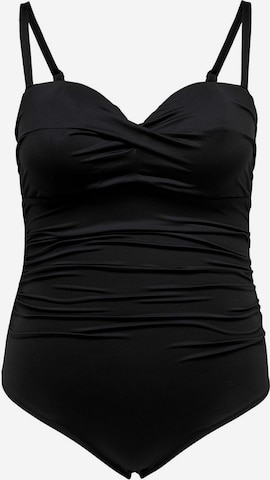 ONLY Carmakoma Bustier Badeanzug in Schwarz: predná strana