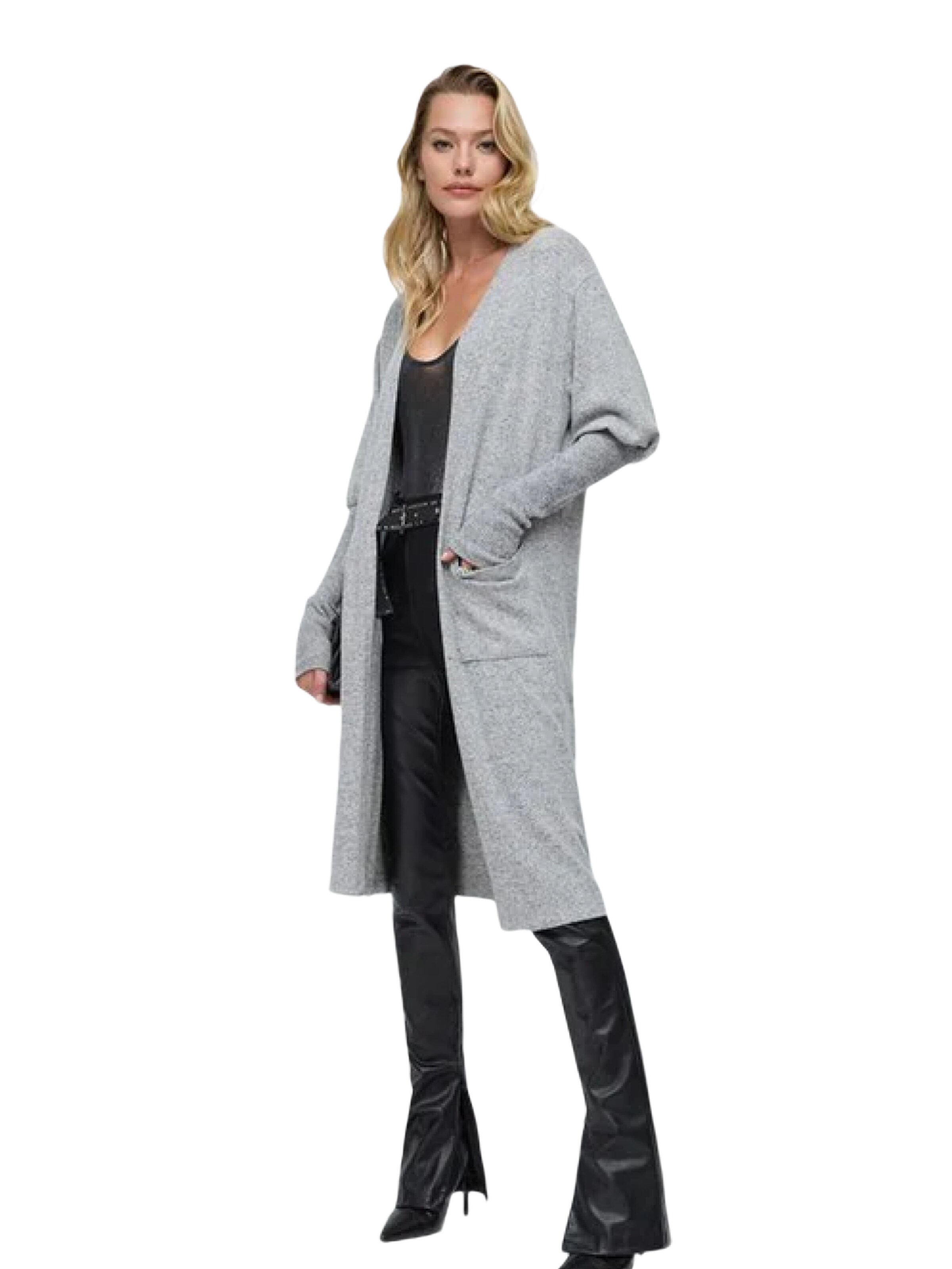 No Matter What Gebreid vest in Grijs