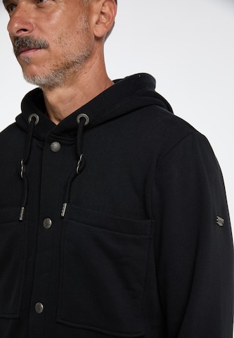 DreiMaster Vintage Zip-Up Hoodie 'Takelage' in Black