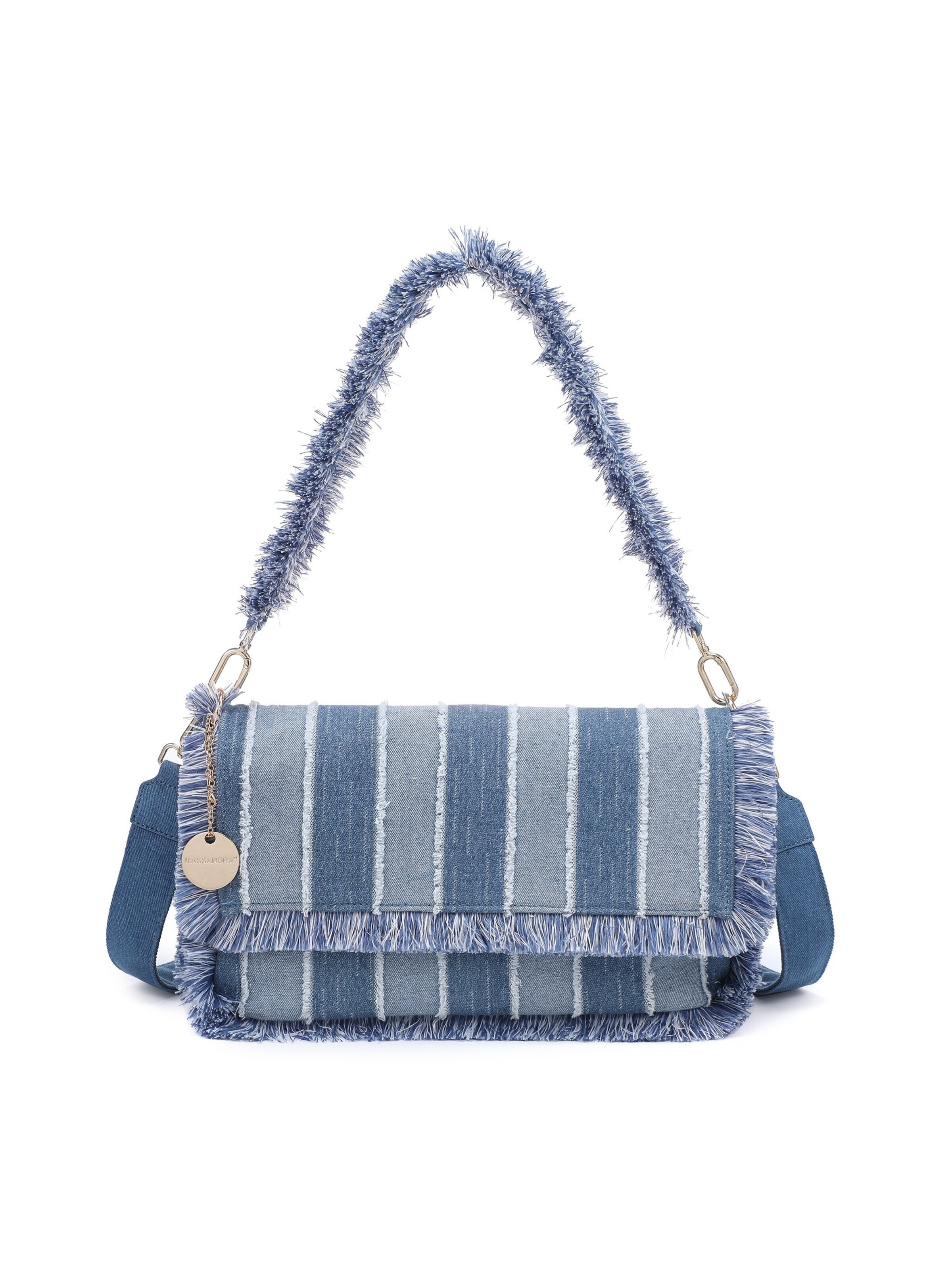 Borsa a tracolla 'Borsa a Tracolla Donna Lysandra Plus Poliestere Righe Verticali' di Kassandra in blu