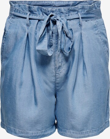 ONLY Carmakoma Regular Pleat-Front Pants 'Jemma' in Blue: front