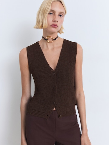 MANGO Vest 'PALOMA' in Brown: front