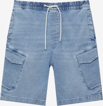 Loosefit Pantalon cargo Pull&Bear en bleu : devant