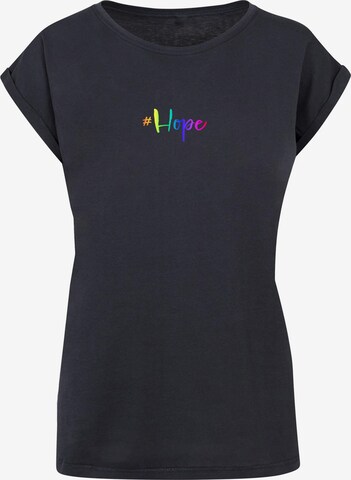 Merchcode Shirt 'Hope Rainbow' in Blauw: voorkant