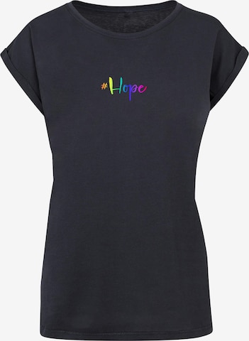 Merchcode T-Shirt 'Hope Rainbow' in Blau: predná strana