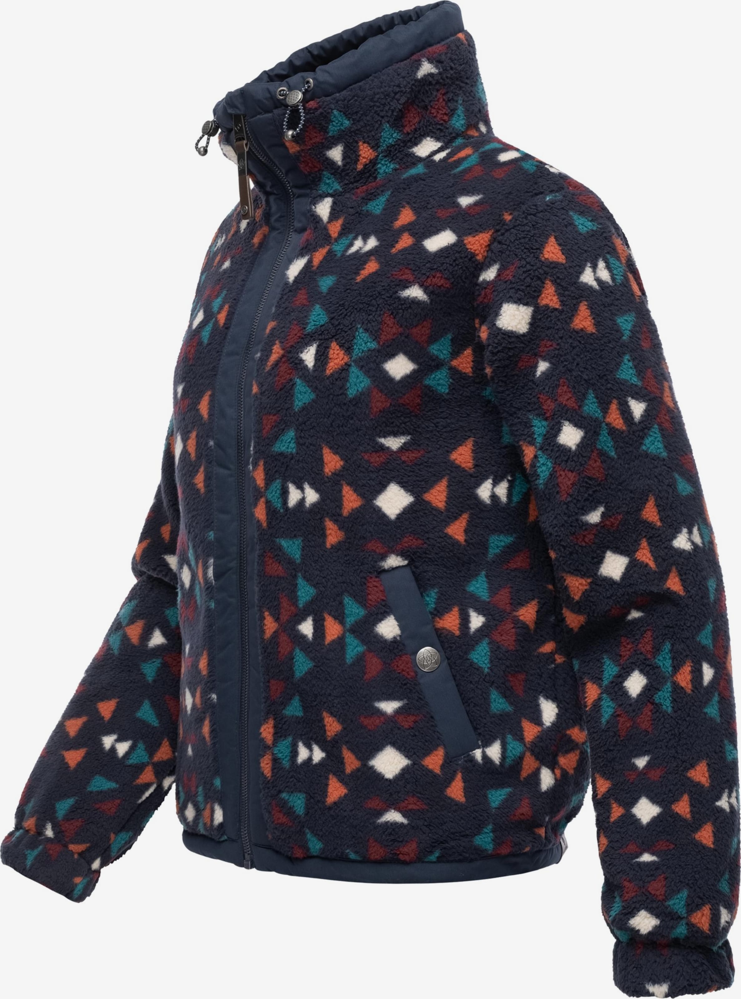 Ragwear Fleece Jacket 'Nordicka Aztec' in Navy | ABOUT YOU