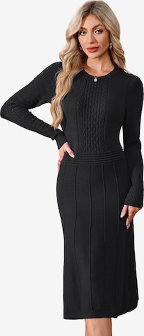 Yesfashion Strickkleid in Schwarz: Vorderseite