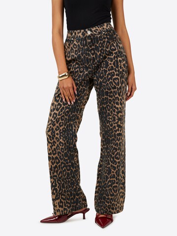 BRAVE SOUL Wide leg Jeans in Bruin: voorkant