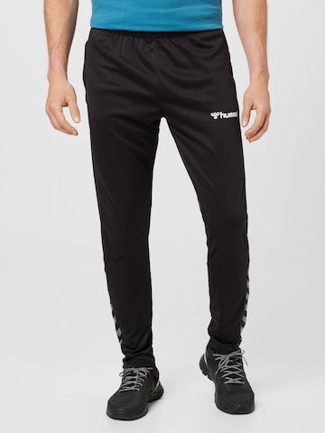 Regular Pantalon de sport 'Poly' Hummel en noir : devant