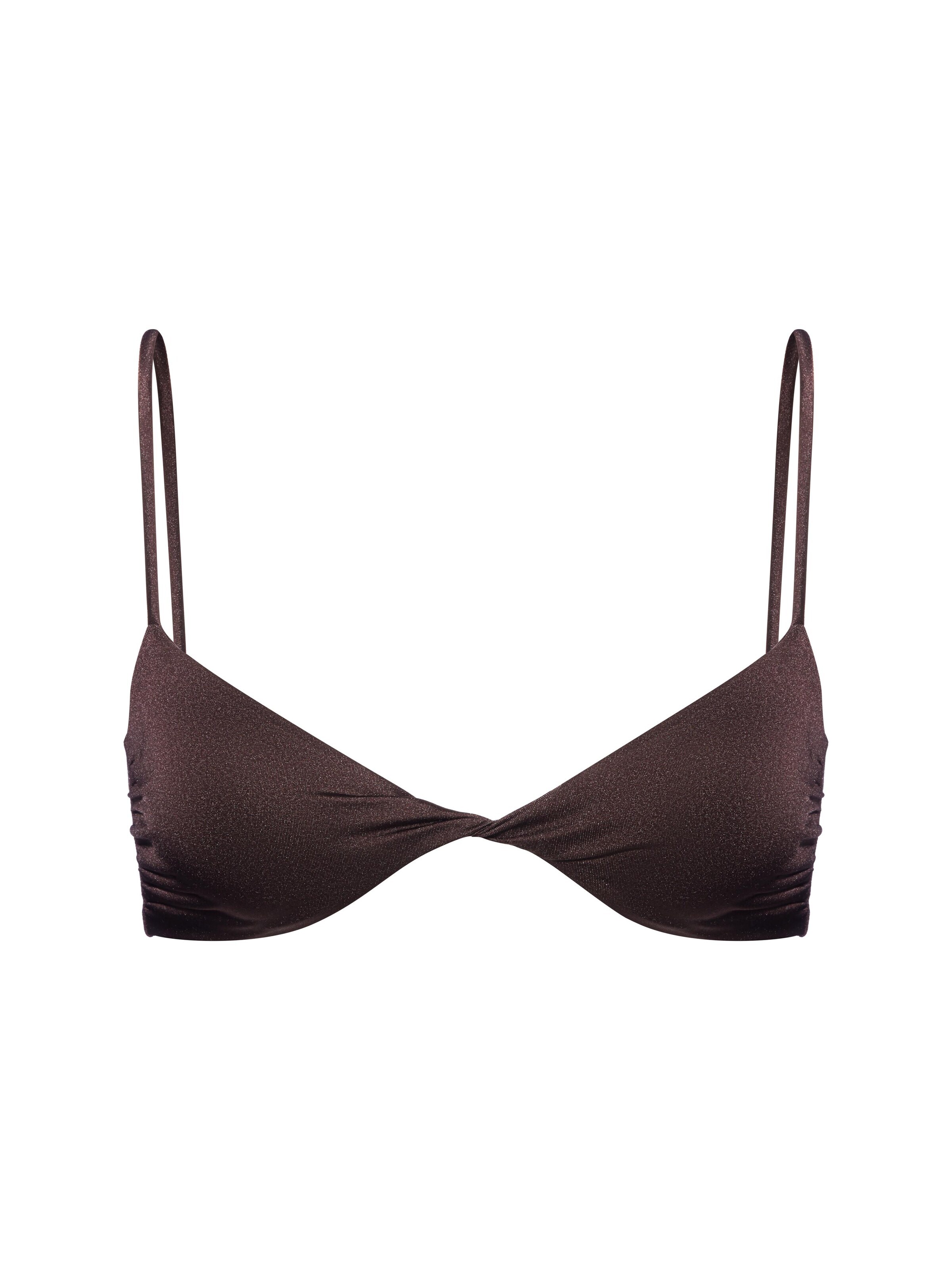 brūns SALT&WAVE Trijstūra formas Bikini augšdaļa 'Twist Top': no priekšpuses