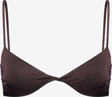 brūns SALT&WAVE Bikini augšdaļa 'Twist Top': no priekšpuses