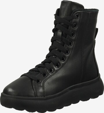 GEOX Lace-Up Ankle Boots in Black: front