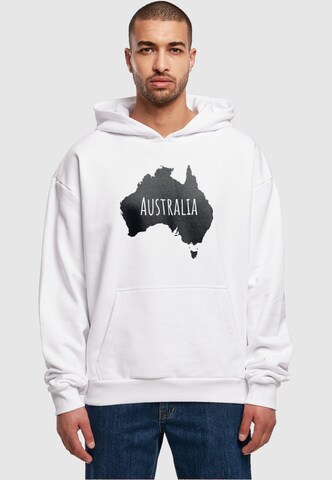 Merchcode Sweatshirt 'Australia' in Weiß: predná strana