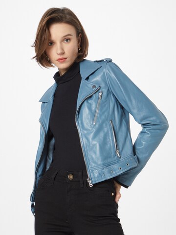 Ibana Between-season jacket 'Moss' in Blue: front