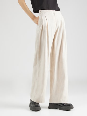 River Island Wide leg Bandplooibroek in Beige: voorkant