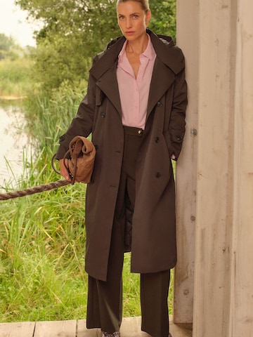 love & roses Between-seasons coat in Brown