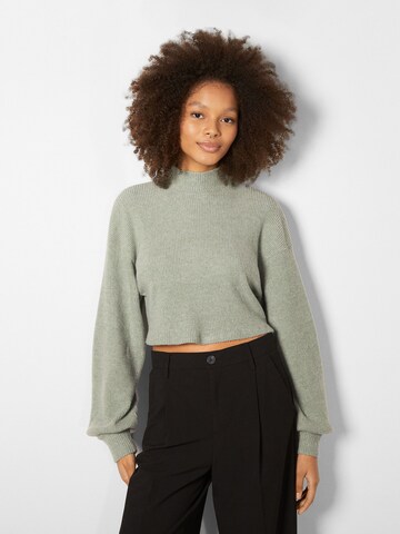 Pull-over Bershka en vert : devant