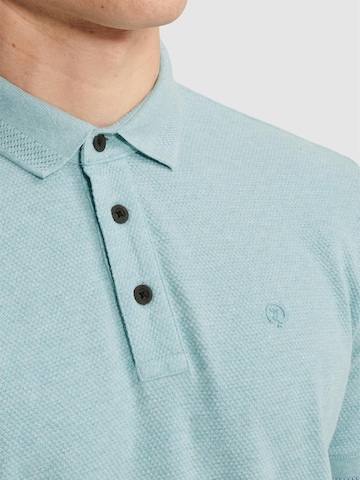Maglietta 'Slim fit polo shirt with allover texture' di CAST IRON in blu