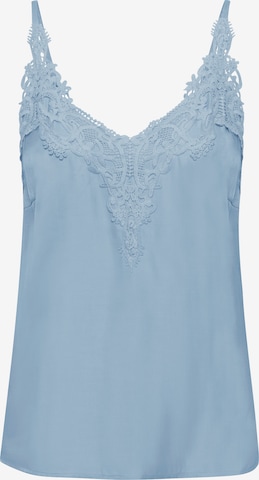 Cream Top 'Anna' in Blue: front