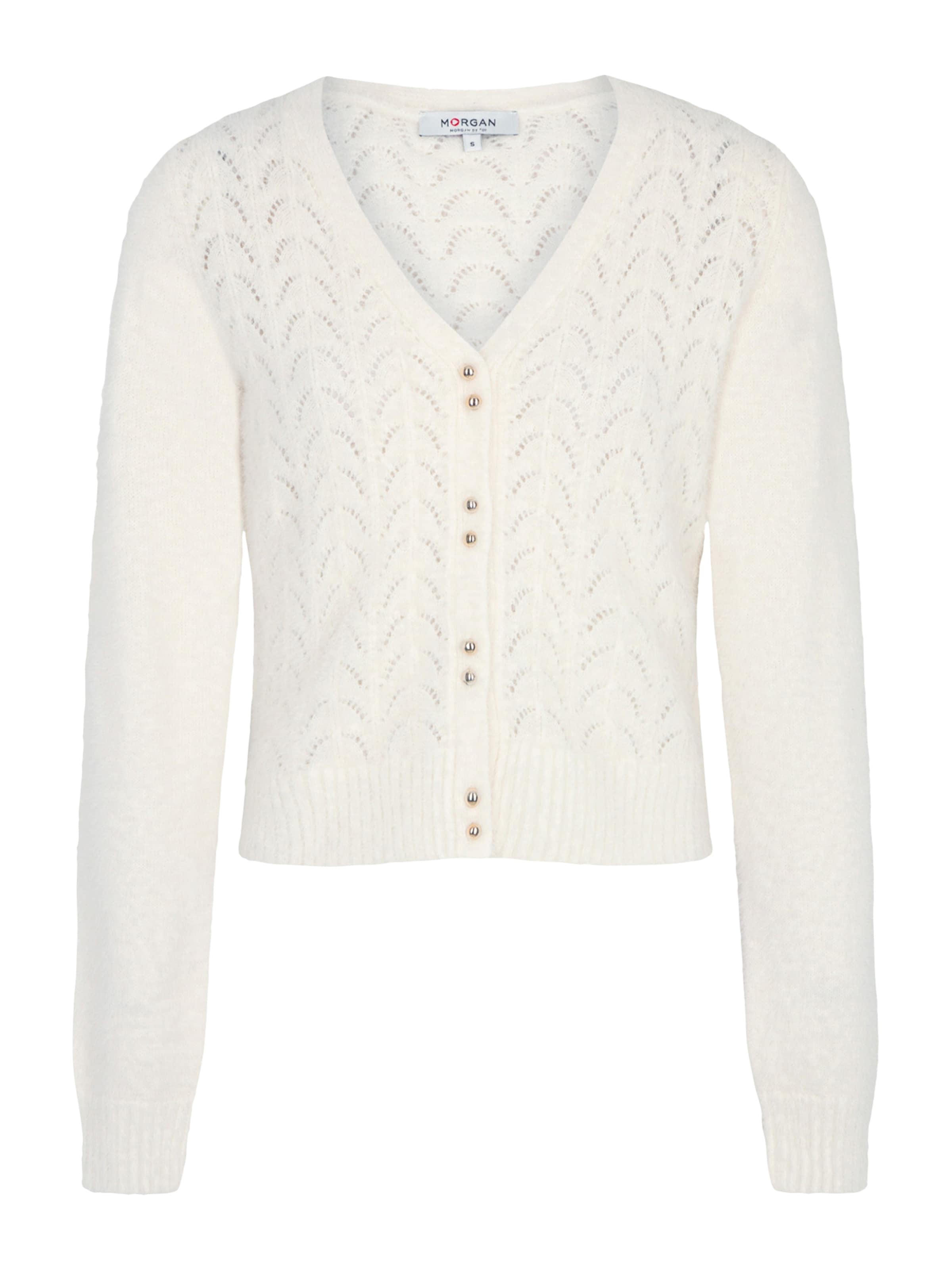 Morgan Πλεκτή ζακέτα σε λευκό: μπροστά