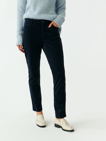 TATUUM Slimfit Kalhoty 'ZORIA' – modrá: přední strana