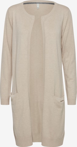 PULZ Jeans Strickjacke 'SARA ' in Beige: Vorderseite