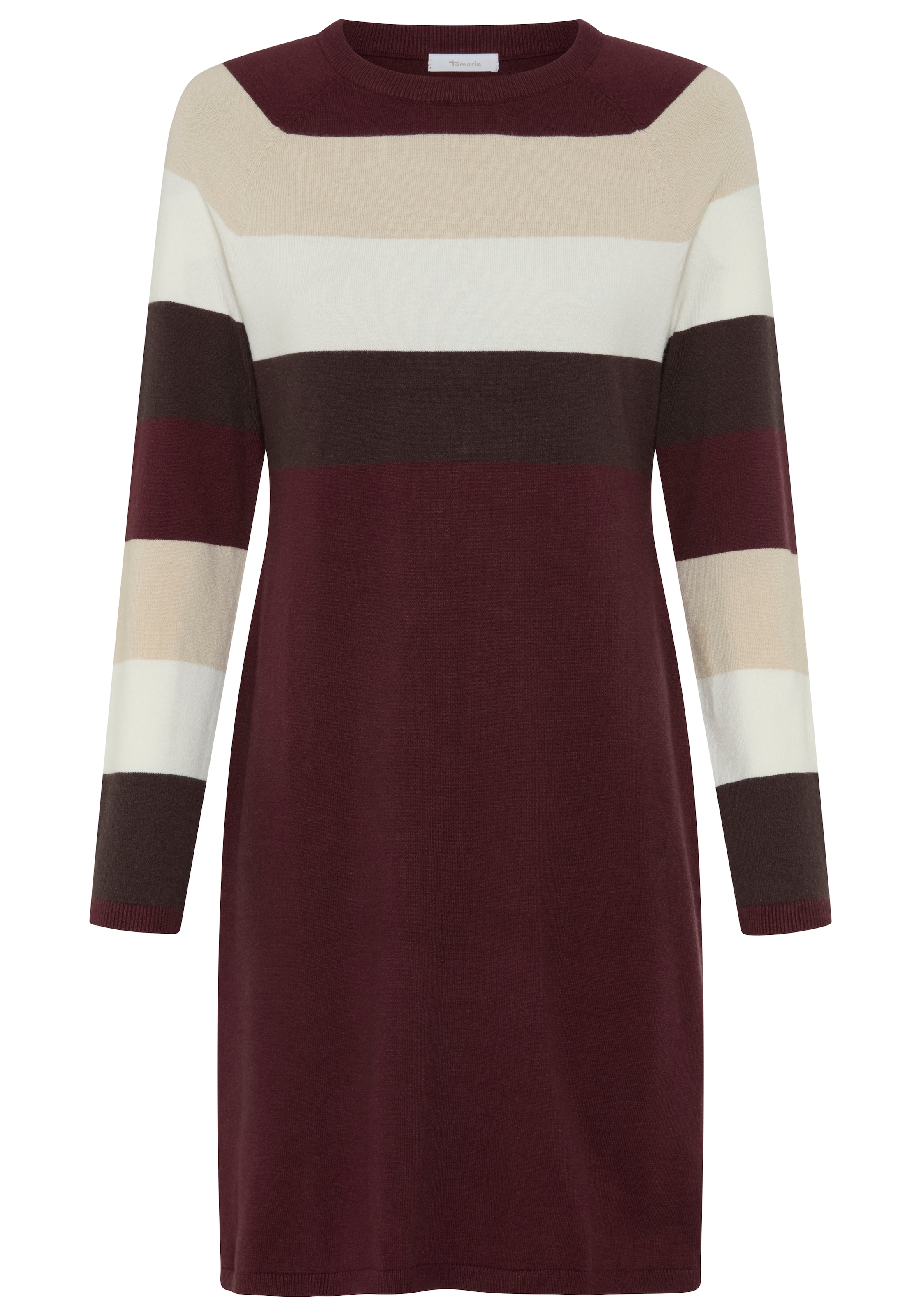 Tamaris Knitted dress in Beige: front