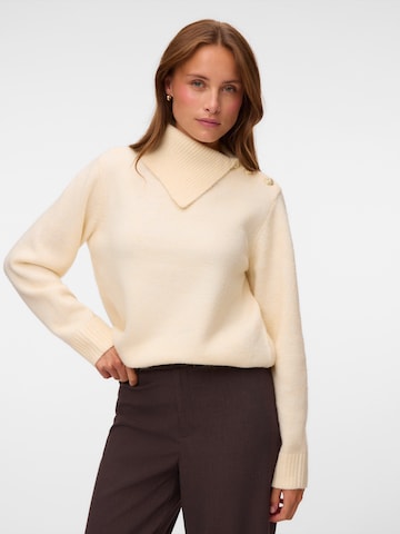 VERO MODA Пуловер 'VMHAZEL' в бежово: отпред