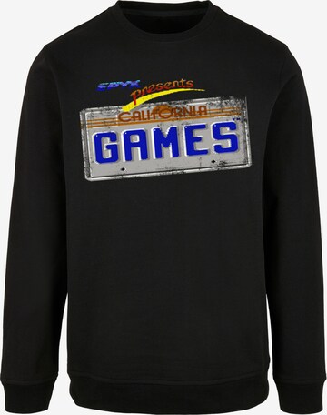 F4NT4STIC Sweatshirt 'Retro Gaming California Games Plate' in Zwart: voorkant