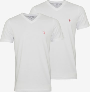 T-Shirt U.S. POLO ASSN. en blanc : devant