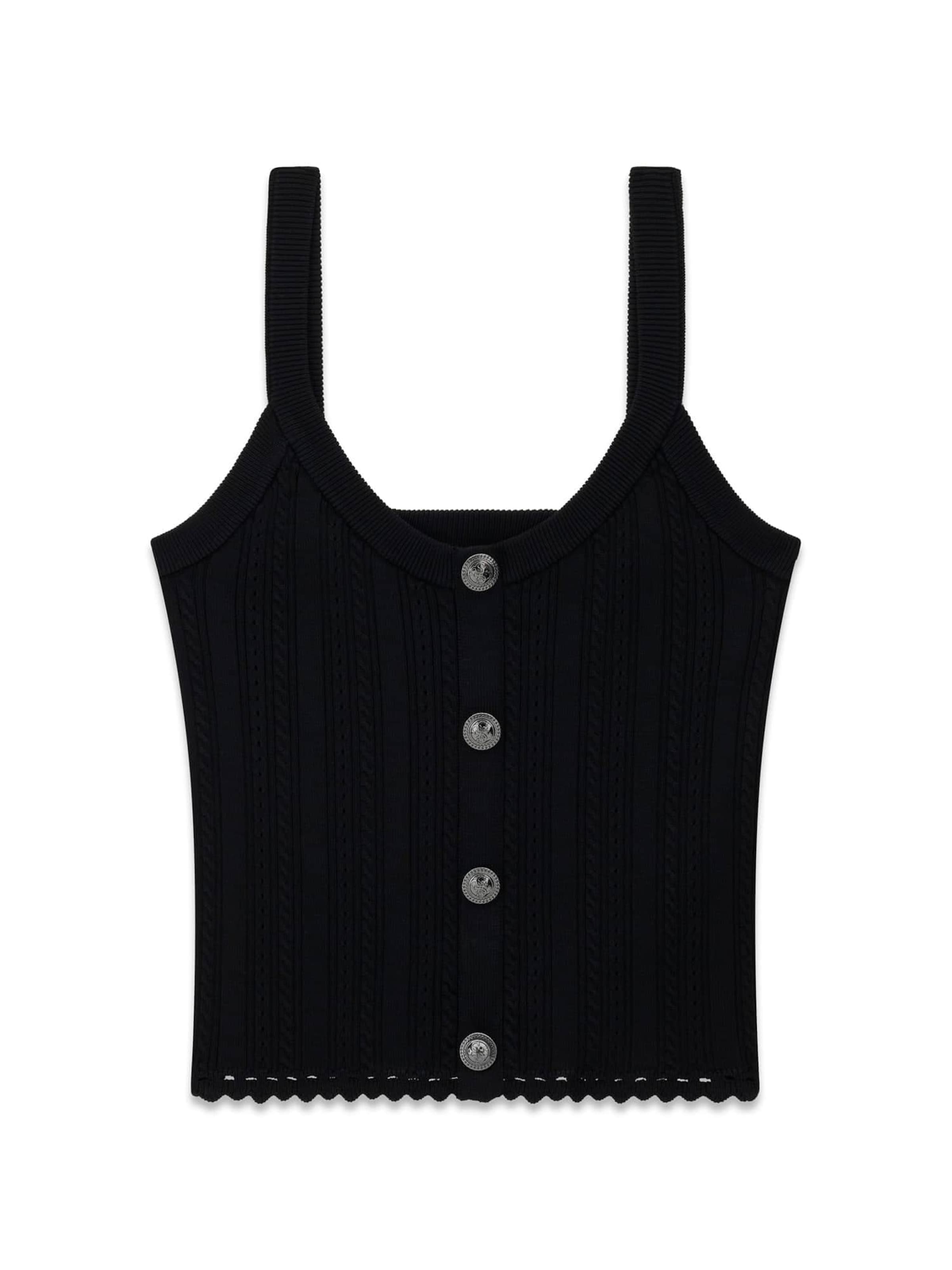 GUESS Stricktop in Schwarz: Vorderseite