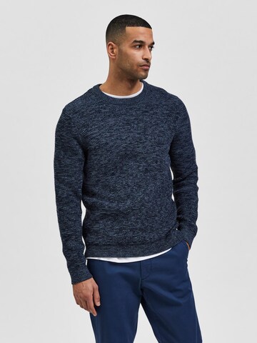SELECTED Pullover 'Vince' in Blau: Vorderseite