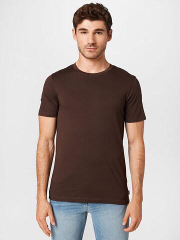 JACK & JONES Slim Fit T-Shirt in Braun: predná strana