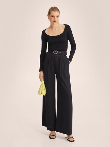 MANGO Wide Leg Hose 'SMART' in Schwarz